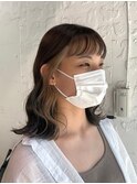 ダブルカラーインナーカラーホワイトベージュケアブリーチ
