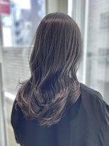 ニーフ 恵比寿(neaf)&nbsp;7トーンネイビーグレー×巻き髪レイヤー　市毛裕也