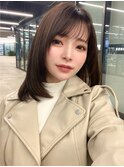 韓国風フェイスウルフレイヤーモカグレージュ