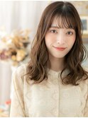 大人可愛いフェザーバング小顔ゆるふわミディh3上尾20代30代40代