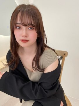 ハニー 町田(HONEY) 韓国風ワイドバングイメチェン小顔レイヤー美髪ココアブラウン1