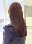 アーモンドブラウン/ストレート/艶髪/透明感