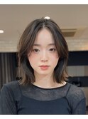 柔らかブラウンカラー結べるくびれボブ