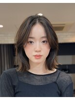 サンド 銀座(sand) 柔らかブラウンカラー結べるくびれボブ