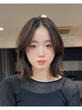 サンド 銀座(sand) 柔らかブラウンカラー結べるくびれボブ