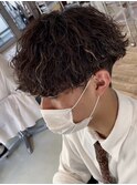 大宮波巻きパーママッシュセンターパートウルフシャドウパーマ
