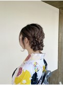 浴衣着付け×サイドシニヨン