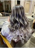 バレイヤージュ風エクステ/コントラストカラー/ダメージレス