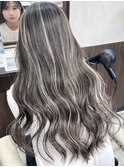 ハイライトレイヤーカットイルミナカラーグレージュ韓国風堺東