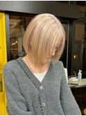 冬にもオススメ♪ハイトーン/ブロンド/ボブ/切りっぱなし/仙台