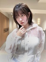 エンス 銀座(Ence) ミルクティーベージュ/レイヤーボブ/韓国巻き/顔周りカット/銀座