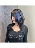ミディアムウルフ　セクションカラー　ケアブリーチ