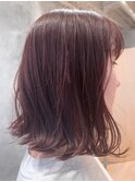 ピンク外はねミディアム
