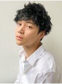 緩めツイストパーマ/ツーブロック