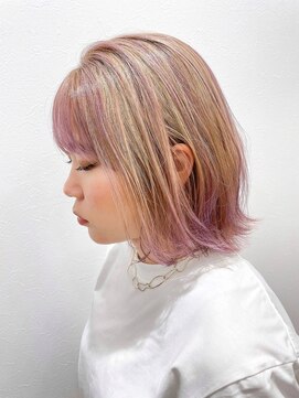 ユラギフロムユイマァル 水島店(YURAGI from YUIMARL) ミルクティーベージュ_パープルハイライト