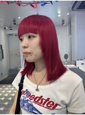 レッドカラー×顔まわりカット