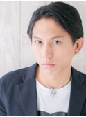 アップバングで旬の七三分けマッシュウェットスタイルU草加
