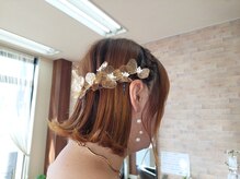 ショートでもヘアアレンジ出来ます。お出かけ、結婚式などに！