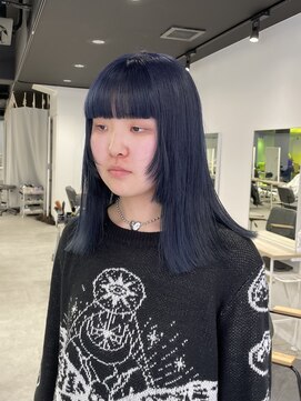 ゼスト 八王子店(ZEST) ネイビーカラー/ケアブリーチ【藤野はるひ】