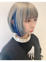ダブルカラーブルーベージュカラーケアブリーチハイトーンカラー