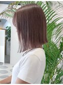 ワンレン外はね ベージュカラー
