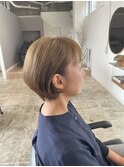 【ショートボブ＆ミルクティーカラー】