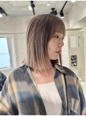 藤沢/ブリーチ/ダブルカラー/ミルクティーベージュ/ヘイリーボブ