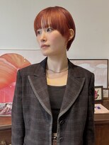 ヘアーアイストゥーレ(HAIR ICI TRE)&nbsp;ブリーチなしダブルカラー　オレンジブラウン　マッシュショート