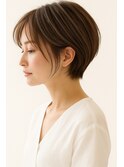 ショートカット20代30代40代前髪あり面長丸顔ショートボブ