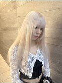 ミルクティーブロンド/ダークブルー/ワンホンレイヤー／ボブ／栄