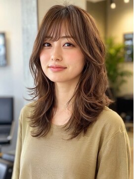 エル 横浜 ウエスト(eL 横浜 west) くびれヘア 美髪 ハイライトカラー アプリコットオレンジ