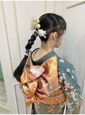 crop es湘南辻堂　yuuka☆成人式ヘア　ポニーテール