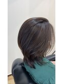 脱白髪染めハイライト×くびれミディ