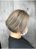 [yuuki]ハイトーンカラーホワイトベージュショートカット