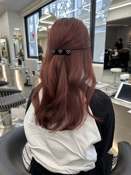 ロンド マーレ 天神大名店(Lond mare) ピンクブラウン/暖色カラー/カシスピンク/韓国ヘア/顔周りカット