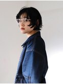 ボブウルフ 抜け感カールヘア  ステップカット