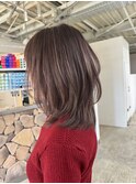 ウルフレイヤーカット/ハイライト白髪ぼかし/イメチェン