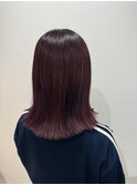 【ameri satomi】切りっぱなしボブ×ぶどう色