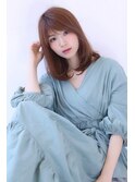 ミディアムレイヤー　オレンジブラウン肌馴染みがいい