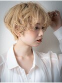 透明感ハイトーンカラー小顔フェザーショートu北浦和10代20代