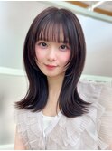 【AFLOAT福岡】小顔前髪ありひし形レイヤーカット