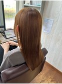 美髪ストレート/うる艶ロング/ワンレングスカット/ハイトーン