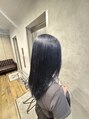 ヘアサロンM 新宿 ワンブリーチで作るブルーブラック