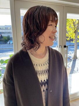 ハク メゾン(HaKU maison) オレンジブラウン/ミディアムパーマ/ニュアンスパーマ