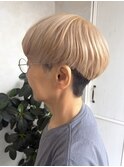 【マッシュショート／ハイトーン/ホワイトベージュ／門前仲町】