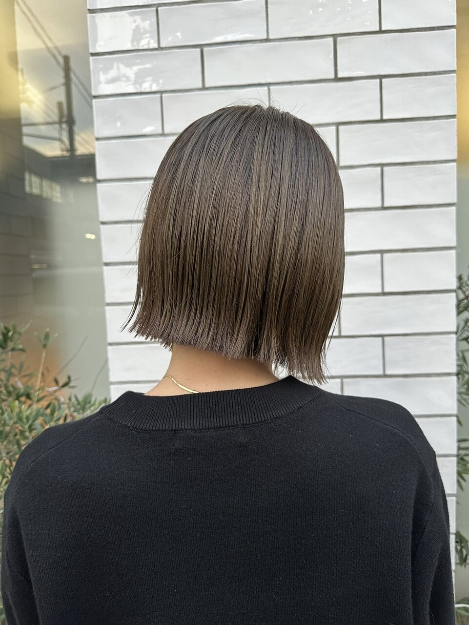 ボブ　5個分 切りっぱなしボブ】艶感グレージュ×コンパクトボブ：L293655132