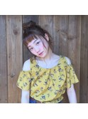 夏にオススメ　ルーズなお団子アレンジ