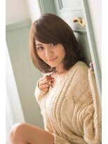 ソア 武蔵小杉(SOAR) ココアベージュグレージュカラーの黒髪ローライト小顔ボブウルフ