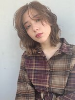 アルバム 銀座(ALBUM GINZA) センター分けゆるウェーブ_外ハネボブアッシュブラウン_46995