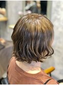 髪質改善デジタルパーマミニウルフくすみブルーテラコッタ(所沢)
